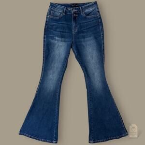 Flying Banana Flare Jeans Women’s Sz 6S Blue Mid Rise Stretch Denim LB-1